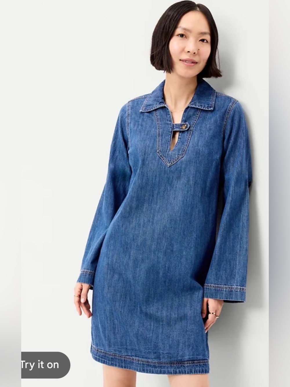 OldNavy Denim popover mini flare sleeved dress size XS
